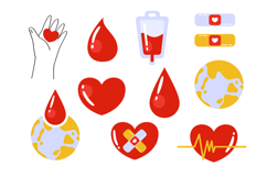 Hand-Drawn Blood Donation Clipart Set - 15 Medical Charity Product Image 8