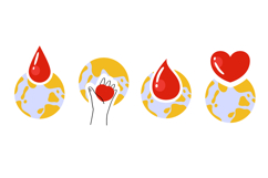 Hand-Drawn Blood Donation Clipart Set - 15 Medical Charity Product Image 7