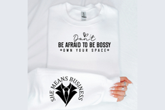 Don't be afraid to be bossy own your space Sleeve SVG Design Product Image 2