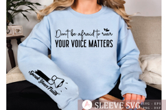 Don&#039;t be afraid to roar your voice matters Sleeve SVG Product Image 1