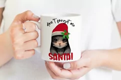 Cute Christmas Cat Print | Santa Don't Forget About Me PNG Product Image 3