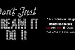 Dont Just Dream It - Do It Rhinestone SVG Template Product Image 2
