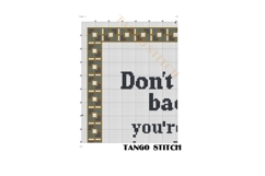 Dont look back inspirational quote cross stitch pattern - Tango Stitch