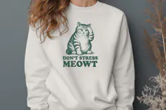 Don’t Stress Meowt Cat SVG PNG, Funny Relaxing Cat Clipart Product Image 2