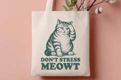 Don’t Stress Meowt Cat SVG PNG, Funny Relaxing Cat Clipart Product Image 3