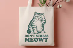 Don’t Stress Meowt Cat SVG PNG, Funny Relaxing Cat Clipart Product Image 3