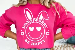 Don't Worry Be Hoppy SVG Happy Easter Bunny PNG Cute Easter Product Image 2