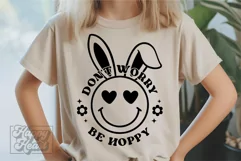 Don't Worry Be Hoppy SVG Happy Easter Bunny PNG Cute Easter Product Image 3