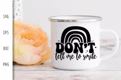 Feminist SVG - Don't Tell me to Smile Cut File Product Image 2