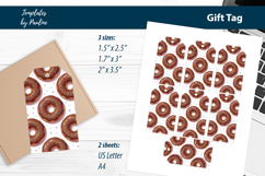 Donut Dessert Box Gift Tags Printable Print and Cut Product Image 1