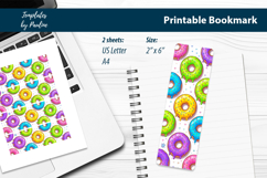 Cute Donut School Bookmark Printable, Print and Cut Product Image 1