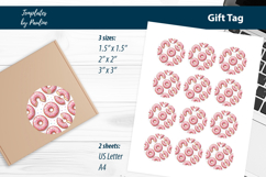Donut Birthday Gift Tags Printable, Print and Cut Product Image 2