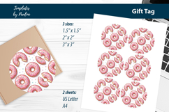 Donut Birthday Gift Tags Printable, Print and Cut Product Image 1