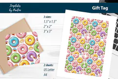 Printable Treat Tags, Donut Party Favor Tag Print and Cut Product Image 1