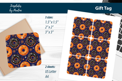 Donut Halloween Gift Tags Printable, Print and Cut Product Image 1
