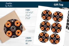 Donut Halloween Gift Tags Printable, Print and Cut Product Image 1