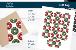 Donut Christmas Gift Tags Printable, Holiday Treat Tags Product Image 1