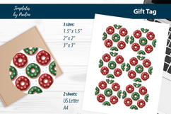Donut Christmas Gift Tags Printable, Print and Cut Product Image 1