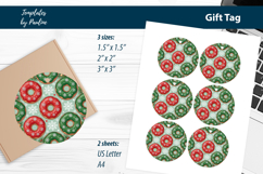 Cute Donut Xmas Gift Tags, Print and Cut Product Image 1