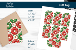 Donut Christmas Gift Tags Printable, Holiday Treat Tags Product Image 1