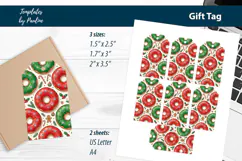 Donut Christmas Gift Tags Printable, Holiday Treat Tags Product Image 1