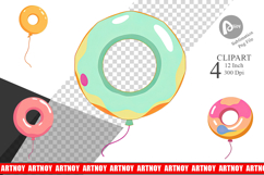 Donut Balloon Clipart Product Image 1