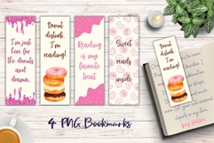 Cute Pink Donut Bookmark. 4 Printable bookmarks PNG Product Image 1