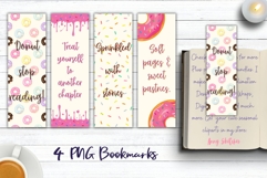 Cute Pink Donut Bookmark. 4 Printable bookmarks PNG Product Image 1