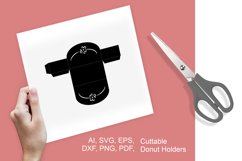 Donut Holder with Flower SVG Paper Cut Template