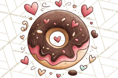 Whimsical Donut Doodle Clipart Cute Frosted PNG, Sweet Treat Product Image 2