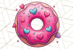 Whimsical Donut Doodle Clipart Cute Frosted PNG, Sweet Treat Product Image 2