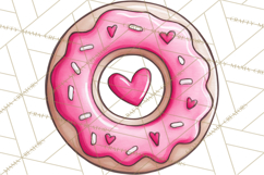 Whimsical Donut Doodle Clipart Cute Frosted PNG, Sweet Treat Product Image 4
