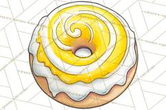Whimsical Donut Doodle Clipart Cute Frosted PNG, Sweet Treat Product Image 5