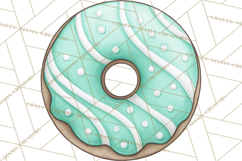 Whimsical Donut Doodle Clipart Cute Frosted PNG, Sweet Treat Product Image 2