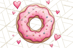 Whimsical Donut Doodle Clipart Cute Frosted PNG, Sweet Treat Product Image 2