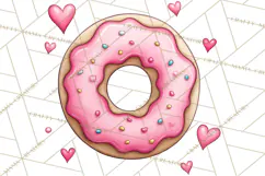 Whimsical Donut Doodle Clipart Cute Frosted PNG, Sweet Treat Product Image 2