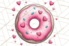 Whimsical Donut Doodle Clipart Cute Frosted PNG, Sweet Treat Product Image 3