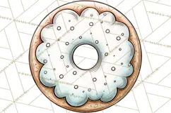 Whimsical Donut Doodle Clipart Cute Frosted PNG, Sweet Treat Product Image 4