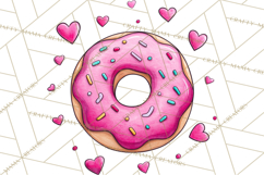 Whimsical Donut Doodle Clipart Cute Frosted PNG, Sweet Treat Product Image 4