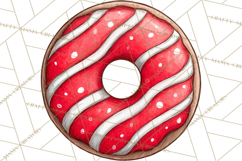 Whimsical Donut Doodle Clipart Cute Frosted PNG, Sweet Treat Product Image 4