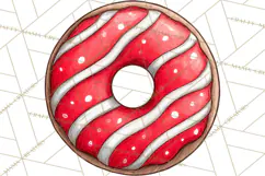 Whimsical Donut Doodle Clipart Cute Frosted PNG, Sweet Treat Product Image 4