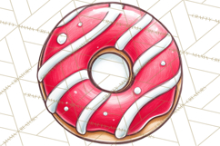 Whimsical Donut Doodle Clipart Cute Frosted PNG, Sweet Treat Product Image 5