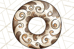 Whimsical Donut Doodle Clipart Cute Frosted PNG, Sweet Treat Product Image 3