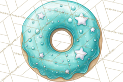 Whimsical Donut Doodle Clipart Cute Frosted PNG, Sweet Treat Product Image 5