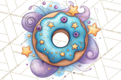 Whimsical Donut Doodle Clipart Cute Frosted PNG, Sweet Treat Product Image 5