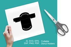Donut Tray with Decorative Star Holes SVG Paper Cut Template