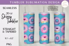 Cute Donuts Tumbler Sublimation. 20oz Tumbler Full Wrap PNG Product Image 1