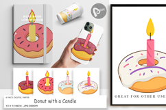Digital Paper Donut Candle Product Image 1