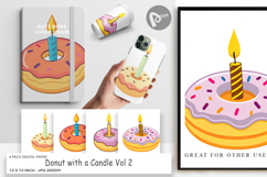 Digital Paper Donut Candle Product Image 1
