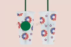 donuts 4th of july starbucks 24oz cold cup tumbler wrap svg presized template for tumbler venti suitable for cutting machine or sublimation